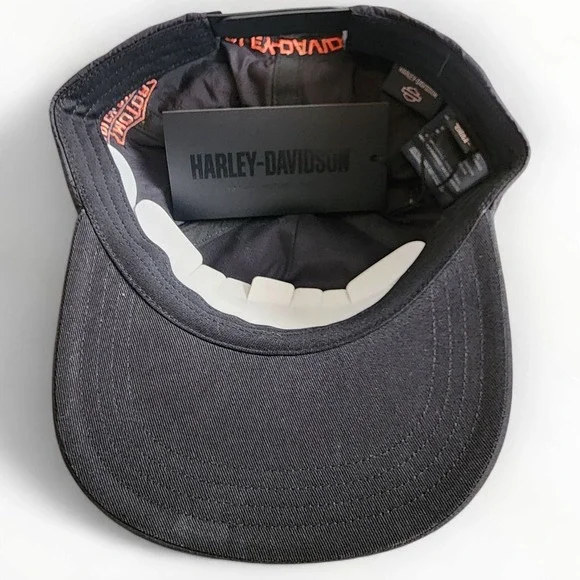 Harley Davidson Screamin' Eagle Adjustable Snapback‎ Hat Black/Orange 97605-24VM - Picture 4 of 11